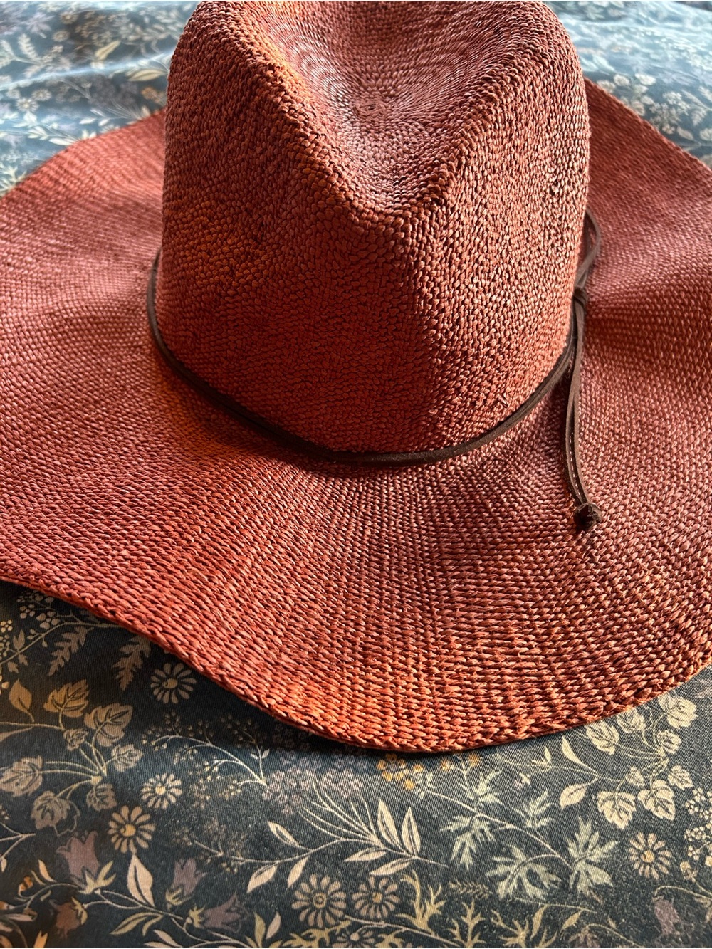 Addition Elle Woven Fedora in Rust Red